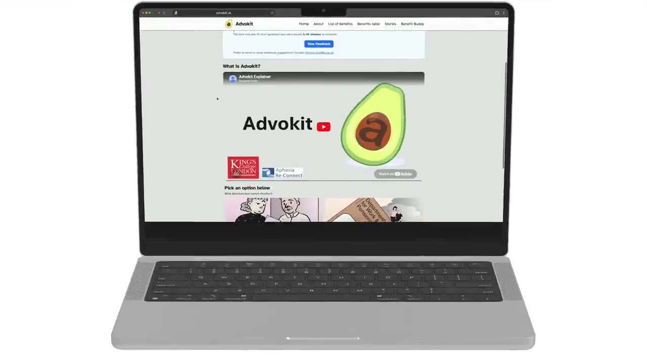 Advokit homepage displayed on a laptop