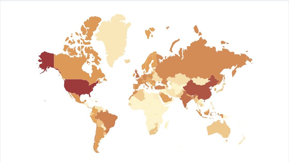 Interactive choropleth showing the global COVID-19 vaccination rollout in early 2021