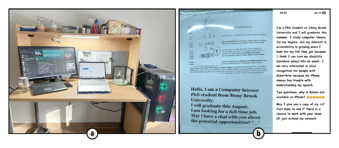 Maverick's work desk and prepared conversation starters